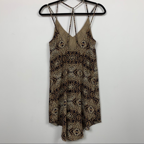 ASTR The Label Strappy Animal Print Dress Tan/Navy - Picture 3 of 5
